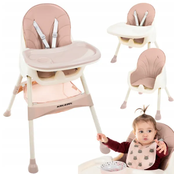 Стульчик для кормления Kruzzel 12058 (5482765) 6 месяцев/ Powder pink photo 2 Стульчик для кормления Kruzzel 12058 (5482765) 6 месяцев/ Powder pink photo 2