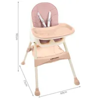 Стульчик для кормления Kruzzel 12058 (5482765) 6 месяцев/ Powder pink photo 9