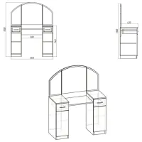 Masă de toaletă KompaniT Трюмо- 4 PAL/ White photo 2