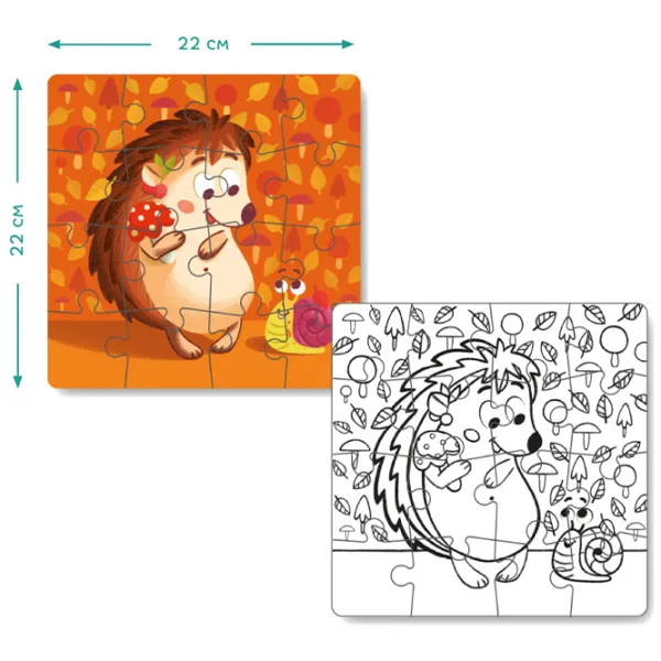 Пазл 2D DoDo Ёжик 3+/ Количество деталей: 16 photo 2