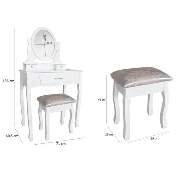 Masă de toaletă KompaniT PHO0052 PAL/ White photo 2 Masă de toaletă KompaniT PHO0052 PAL/ White photo 2
