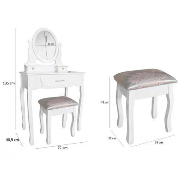 Masă de toaletă KompaniT PHO0052 PAL/ White photo 2 Masă de toaletă KompaniT PHO0052 PAL/ White photo 2