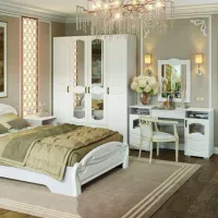 Masă de toaletă KompaniT СТМ 041 PAL melaminat/ White photo 3