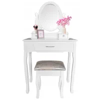 Masă de toaletă Chomik PHO0052LED MDF/ White