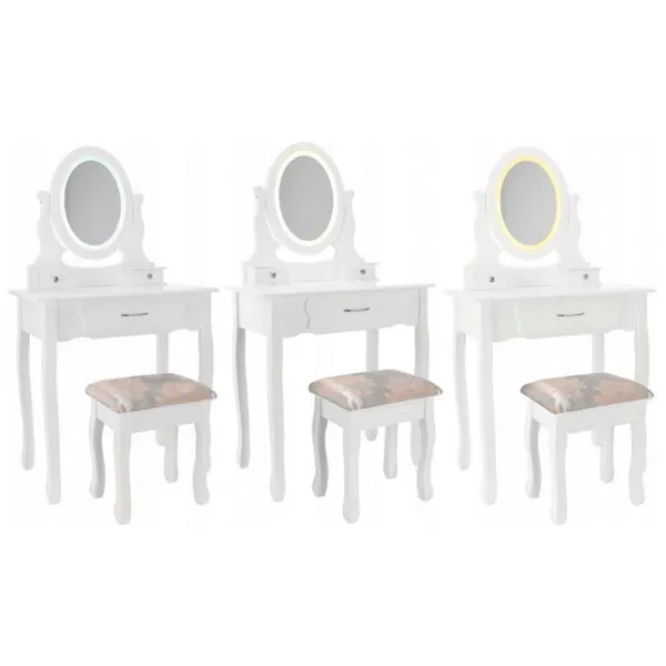Masă de toaletă Chomik PHO0052LED MDF/ White photo 3