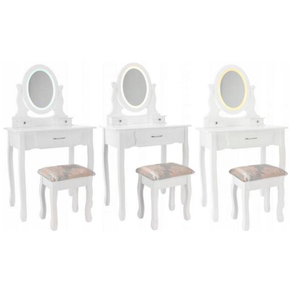 Masă de toaletă Chomik PHO0052LED MDF/ White photo 3