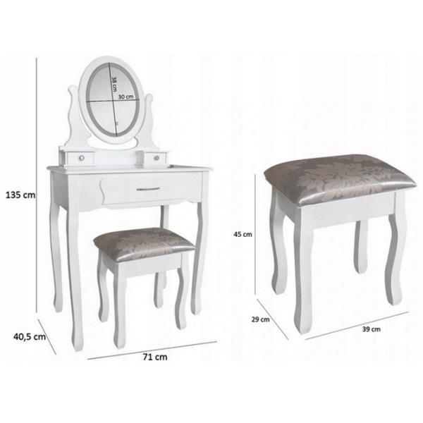 Masă de toaletă Chomik PHO0052LED MDF/ White photo 4