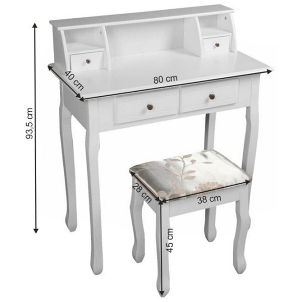 Masă de toaletă Tempo Kondela Rodes New MDF/ White photo 7