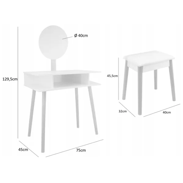 Masă de toaletă Chomik PHO5803 MDF/ Stejar Sonoma photo 6