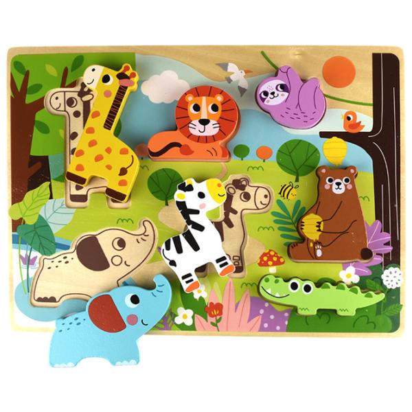 Пазл 3D Tooky Toy Дикие животные 1+/ Количество деталей: 8 photo 1