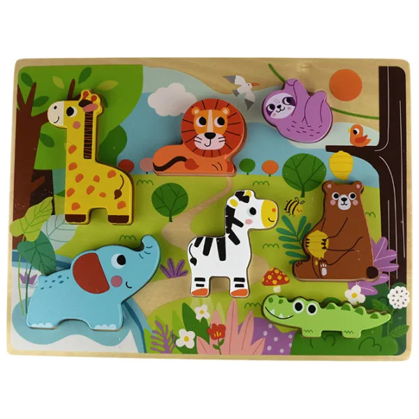 Пазл 3D Tooky Toy Дикие животные 1+/ Количество деталей: 8 photo 2