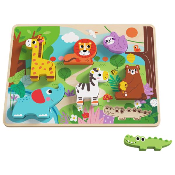 Пазл 3D Tooky Toy Дикие животные 1+/ Количество деталей: 8 photo 3