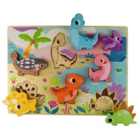 Puzzle 3D Tooky Toy Dinozauri 1+/ Numărul de piese: 8