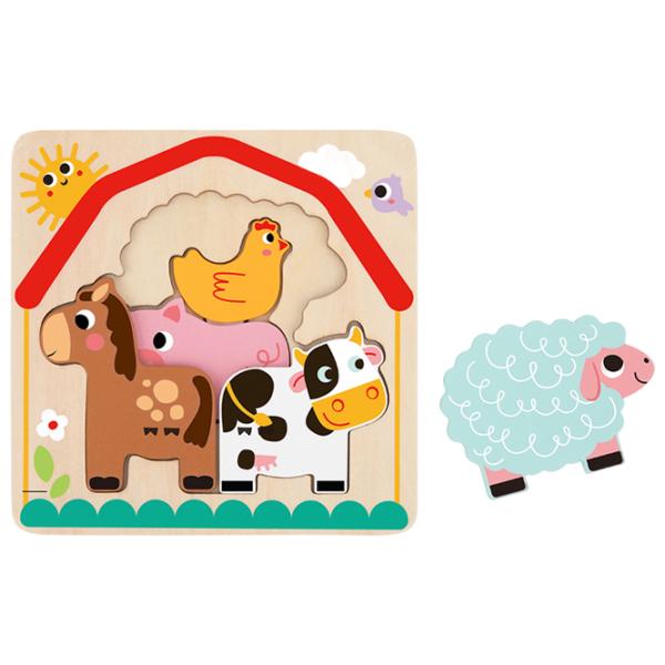 Пазл 3D Tooky Toy Ферма 1+/ Количество деталей: 7 photo 1