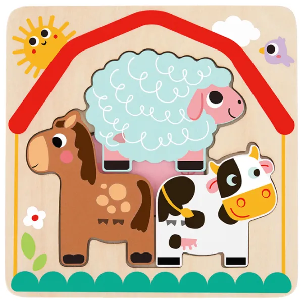 Пазл 3D Tooky Toy Ферма 1+/ Количество деталей: 7 photo 2