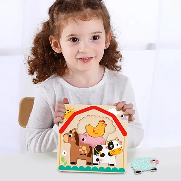 Пазл 3D Tooky Toy Ферма 1+/ Количество деталей: 7 photo 4