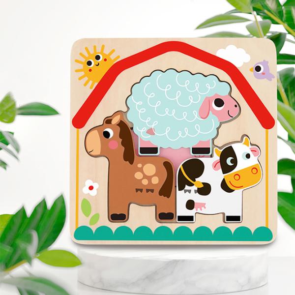Пазл 3D Tooky Toy Ферма 1+/ Количество деталей: 7 photo 5