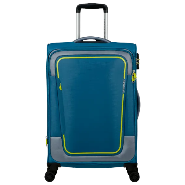 Valiză American Tourister Pulsonic Spinner Expandable 64l/ Yellow Blue photo 1 Valiză American Tourister Pulsonic Spinner Expandable 64l/ Yellow Blue photo 1