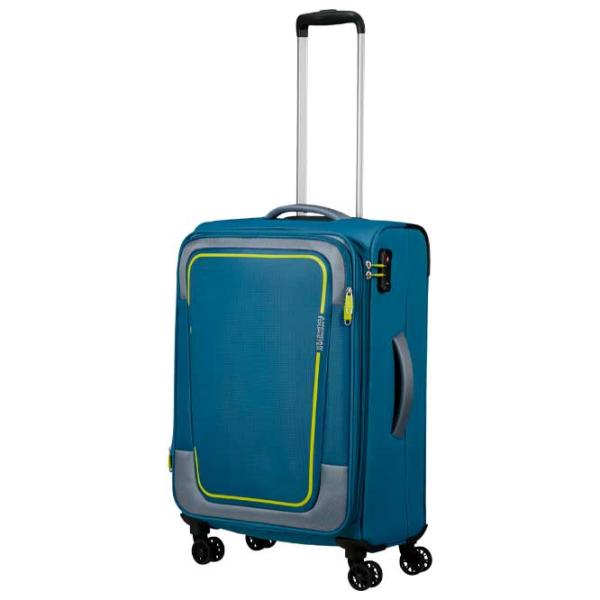 Valiză American Tourister Pulsonic Spinner Expandable 64l/ Yellow Blue photo 2 Valiză American Tourister Pulsonic Spinner Expandable 64l/ Yellow Blue photo 2