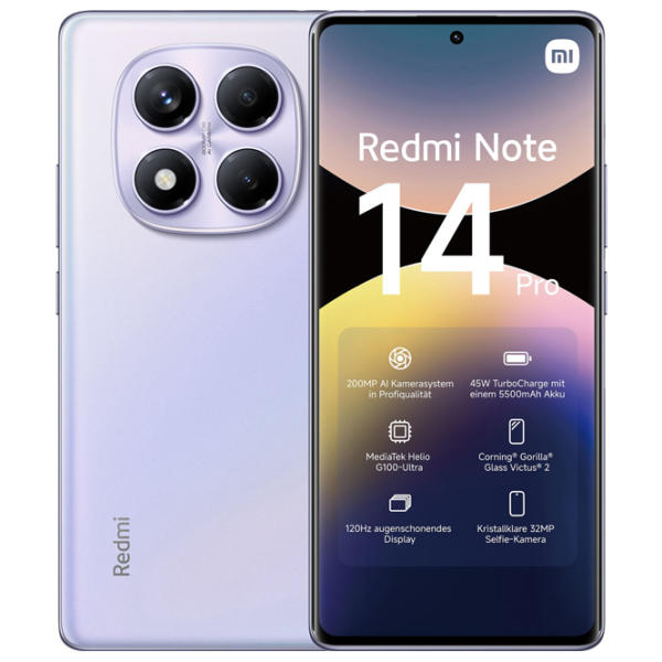 Xiaomi Redmi Note 14 Pro 4G 8 ГБ/ 256 ГБ/ Dual SIM/ Пурпурный Aurora photo 2