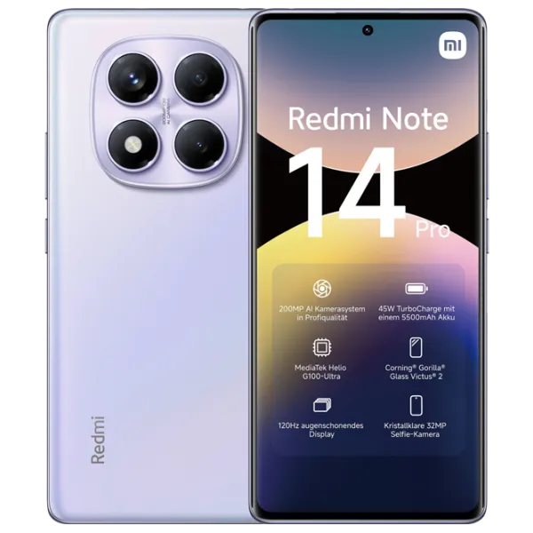 Xiaomi Redmi Note 14 Pro 4G 8 ГБ/ 256 ГБ/ Dual SIM/ Пурпурный Aurora photo 3