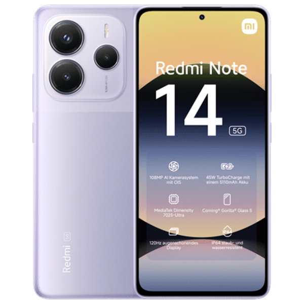 Xiaomi Redmi Note 14 5G 8 GB/ 256 GB/ Dual SIM/ Purple Lavender photo 2