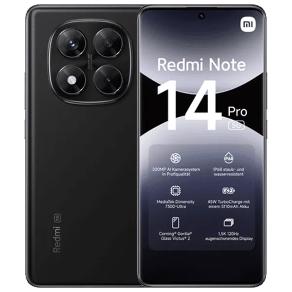 Xiaomi Redmi Note 14 Pro 5G 8 GB/ 256 GB/ Dual SIM/ Black Midnight photo 2