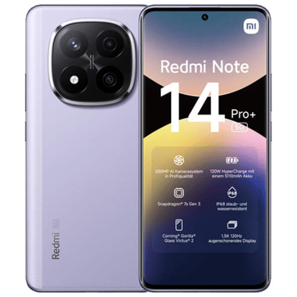 Xiaomi Redmi Note 14 Pro+ 5G 12 ГБ/ 512 ГБ/ Dual SIM/ Пурпурный Lavender photo 1