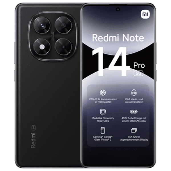 Xiaomi Redmi Note 14 Pro 5G 12 ГБ/ 512 ГБ/ Dual SIM/ Черный Midnight photo 3