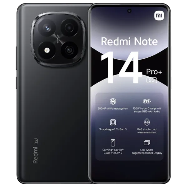 Xiaomi Redmi Note 14 Pro+ 5G 8 GB/ 256 GB/ Dual SIM/ Black Midnight photo 3