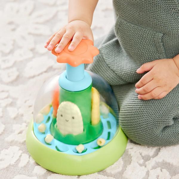 Jucărie interactivă Skip Hop Push & Spin Farmstand 195861849599 0.6+ / Green photo 4