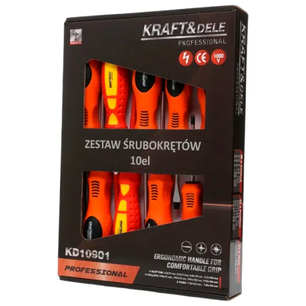 Set de șurubelnițe izolate Kraft&Dele KD10901 Cantitatea în set: 10 photo 6