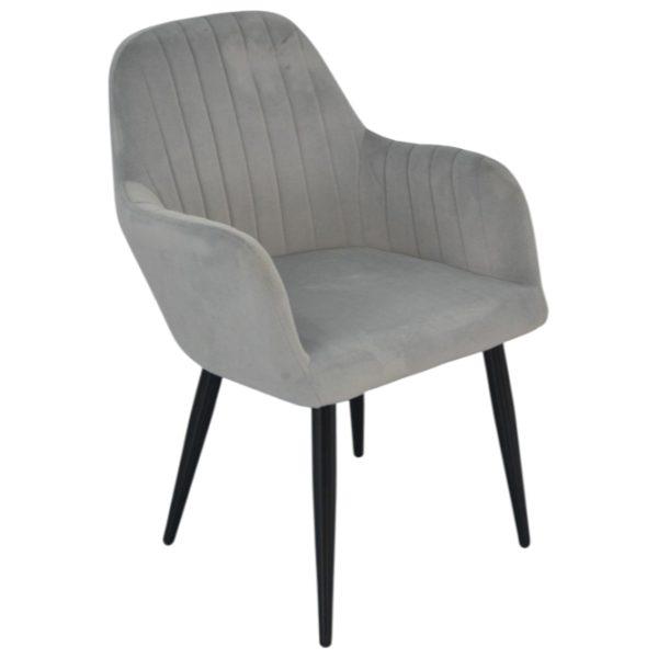 Set masă și scaune Evelin DT 402-5WH + 4 LC-621Wh Rotundă / PAL / Light Gray photo 3