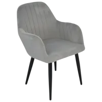 Set masă și scaune Evelin DT 402-5WH + 4 LC-621Wh Rotundă / PAL / Light Gray photo 3