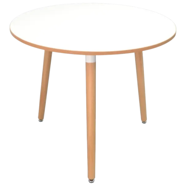 Set masă și scaune Evelin DT 404-1WO + 3 LC-021 Rotundă / PAL / White photo 2