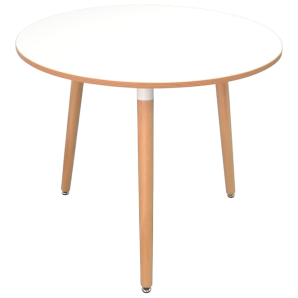 Set masă și scaune Evelin DT 404-1WO + 3 LC-021 Rotundă / PAL / White photo 2