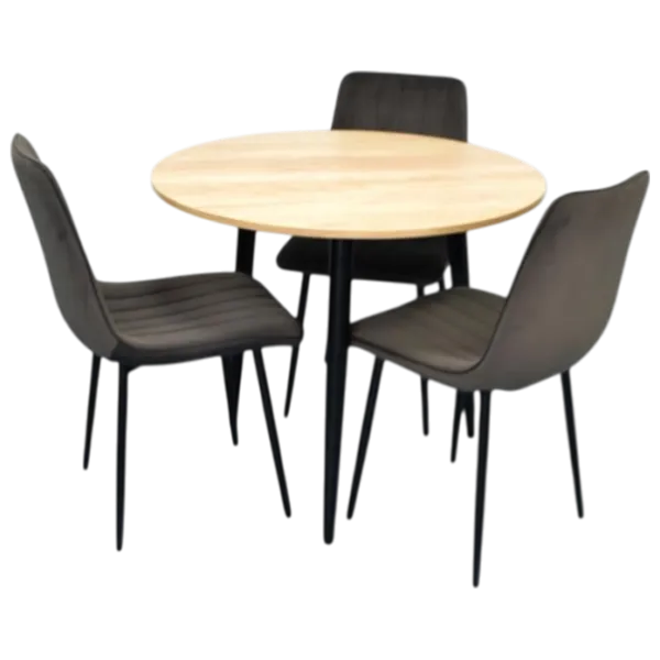 Set masă și scaune Evelin DT 404-2 + 3 XR-154B Rotundă / PAL / Dark Gray photo 1