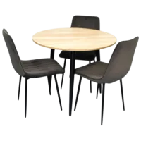 Set masă și scaune Evelin DT 404-2 + 3 XR-154B Rotundă / PAL / Dark Gray