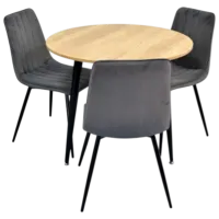 Set masă și scaune Evelin DT 404-2B + 3 XR-154B Rotundă / PAL / Gray