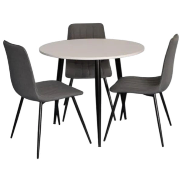 Set masă și scaune Evelin DT 404-3B + 3 XR-154B Rotundă / PAL / Gray photo 1