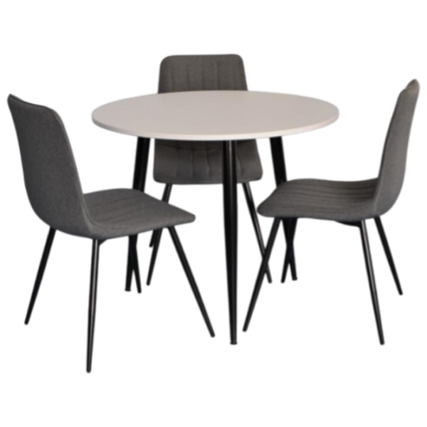 Set masă și scaune Evelin DT 404-3B + 3 XR-154B Rotundă / PAL / Gray photo 1