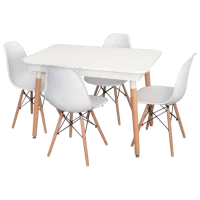 Set masă și scaune Evelin DT 431-1R Wo + 4 LC-021 Dreptunghiulară / PAL / White