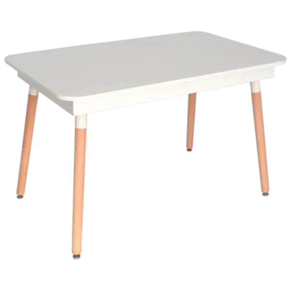 Set masă și scaune Evelin DT 431-1R Wo + 4 LC-021 Dreptunghiulară / PAL / White photo 2