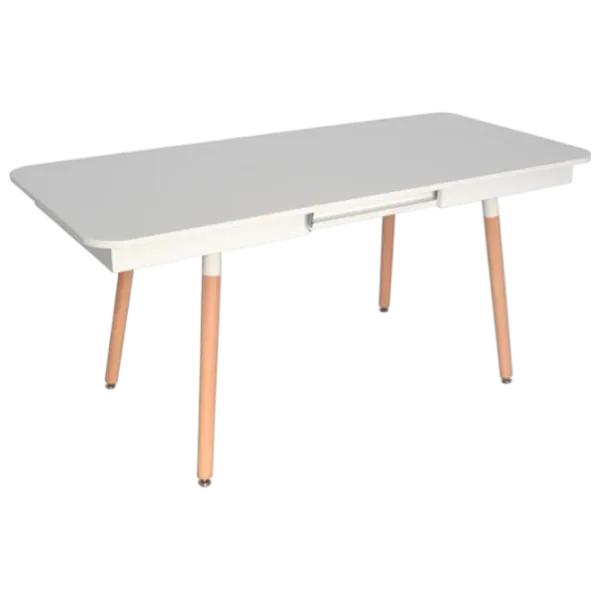 Set masă și scaune Evelin DT 431-1R Wo + 4 LC-021 Dreptunghiulară / PAL / White photo 3