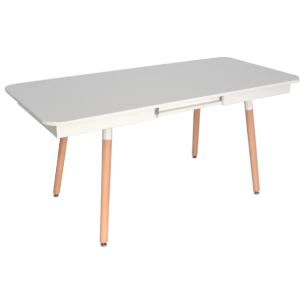 Set masă și scaune Evelin DT 431-1R Wo + 4 LC-021 Dreptunghiulară / PAL / White photo 3