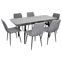 Set masă și scaune Evelin DT 431-3R B + 4 XR-154B Dreptunghiulară / PAL / Gray