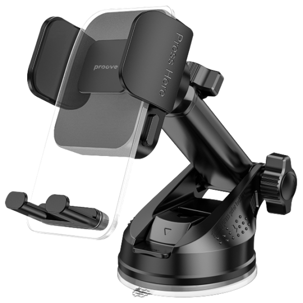 Suport auto Proove Crystal Clamp Plus Suction Type Black photo 1