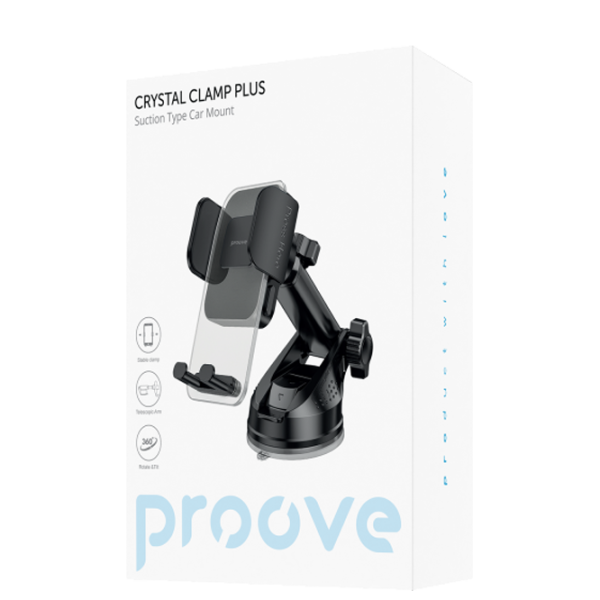Suport auto Proove Crystal Clamp Plus Suction Type Black photo 2