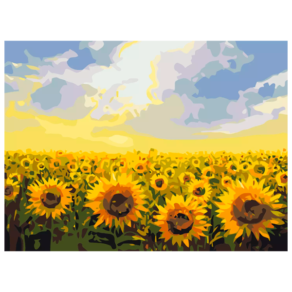 Картина по номерам BrushMe Поле подсолнечников RBS135FC 40 x 30 cm / Горизонтальная photo 1