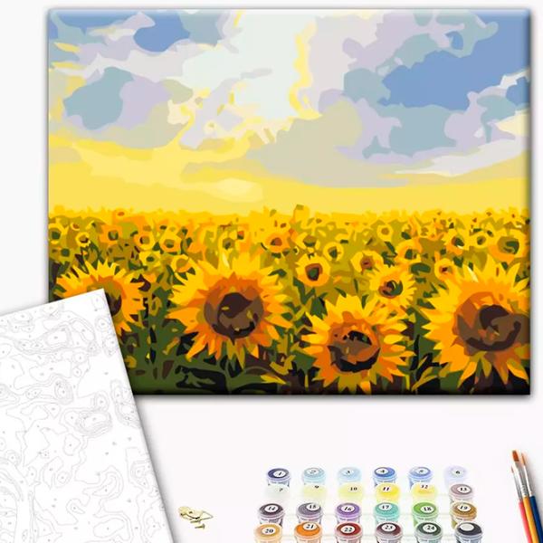 Картина по номерам BrushMe Поле подсолнечников RBS135FC 40 x 30 cm / Горизонтальная photo 3